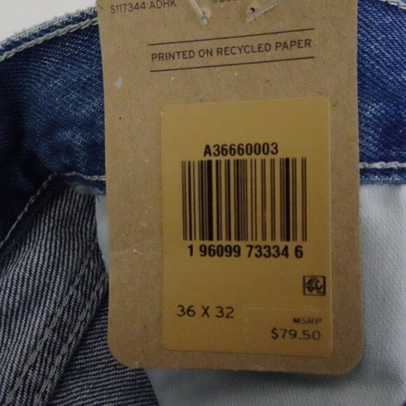 Levi's Silvertab Straight Jeans Men's Size 36x32 Blue Denim Distressed Relaxed - Picture 9 of 11